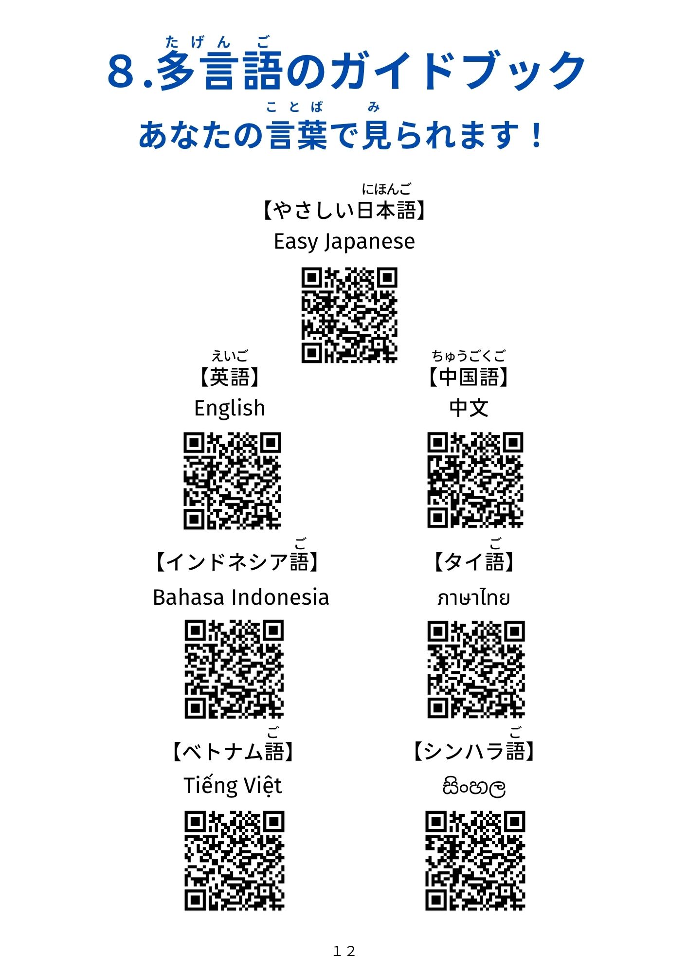 8.多言語のガイドブック